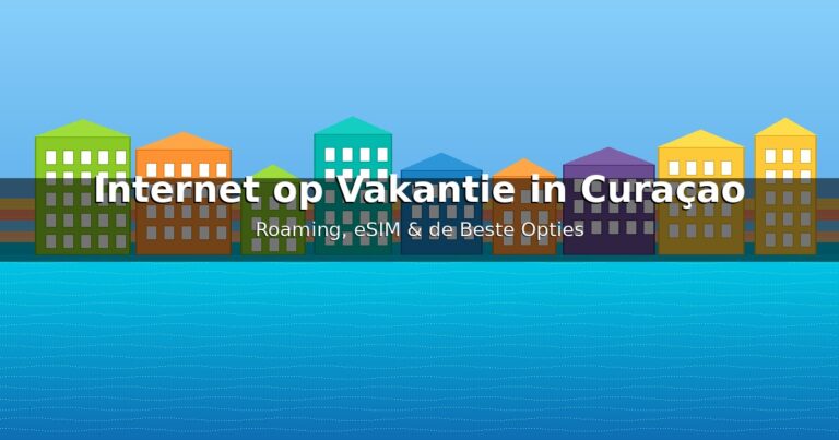Kleurrijke gebouwen Willemstad Curaçao met internet op vakantie
