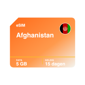eSIM databundel voor Afghanistan, 5GB geldig 15 dagen