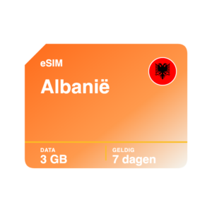 eSIM databundel voor Albanië, 3GB geldig 7 dagen