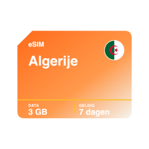 eSIM databundel voor Algerije, 3GB geldig 7 dagen